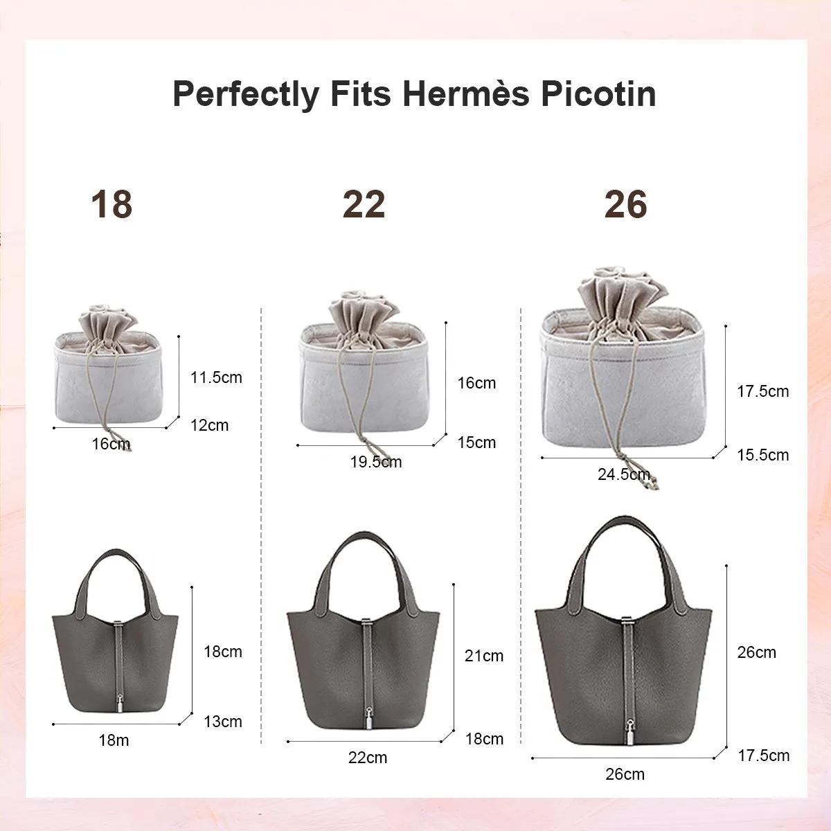 Bag Organizer for Hermes Picotin 22