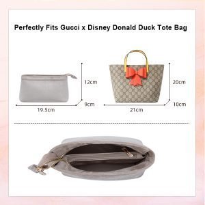 Gucci Children's GG Supreme Bow Tote Bag Organizer Insert in Grey