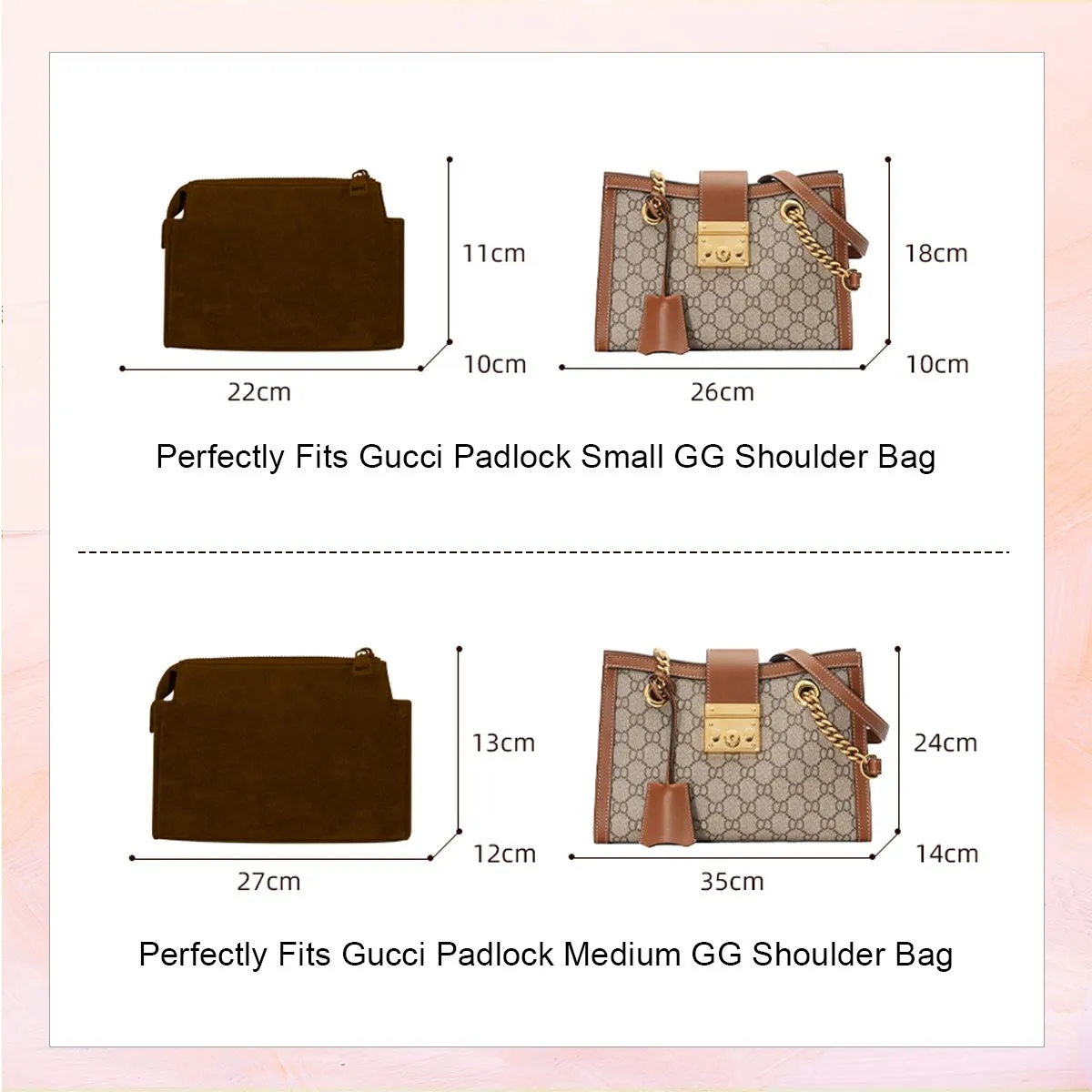 Gucci Padlock Small GG Shoulder Bag Insert