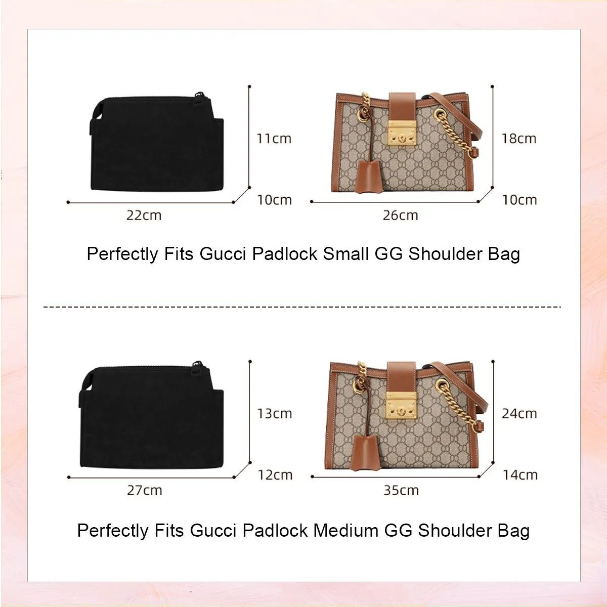 Gucci Padlock Small GG Shoulder Bag Organizer