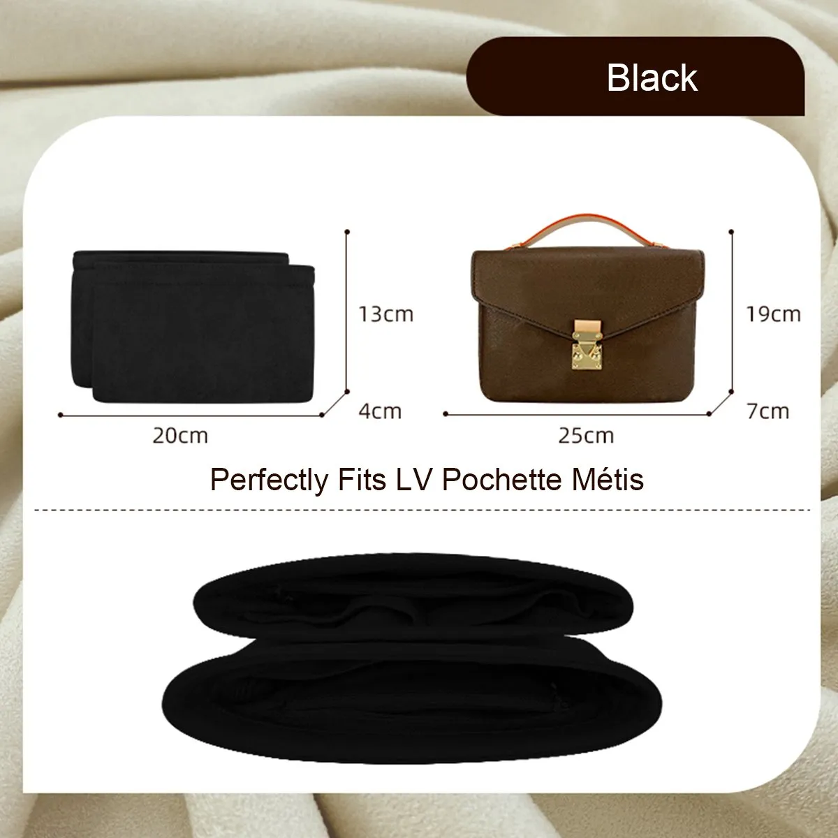 LV Pochette Métis Bag Organizer in Black