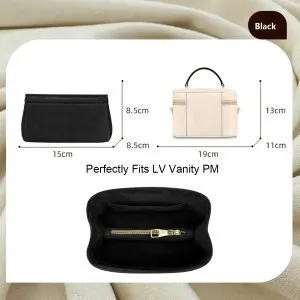 LV Vanity PM Bag Organizer in Black