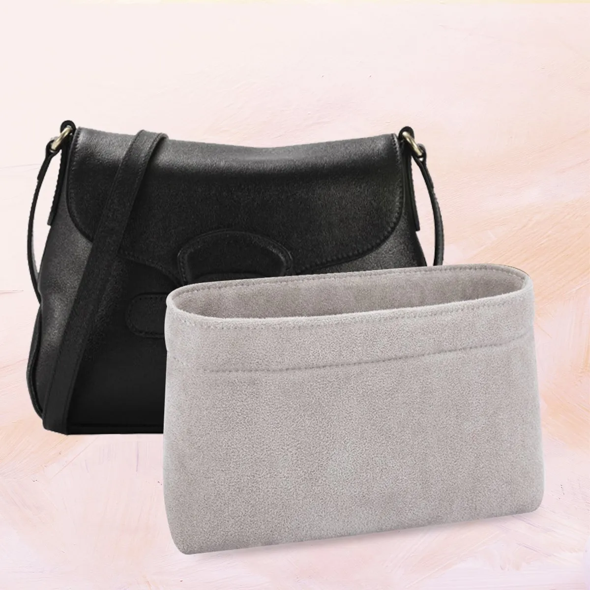 Bag Organizer for Gucci Double G Black Leather Messenger Bag